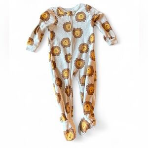 Carter's Lion Patterned Footie in Gray and Brown